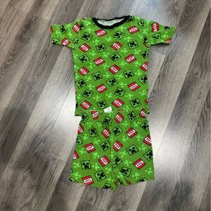 Green Kids Pajamas with Fun Print